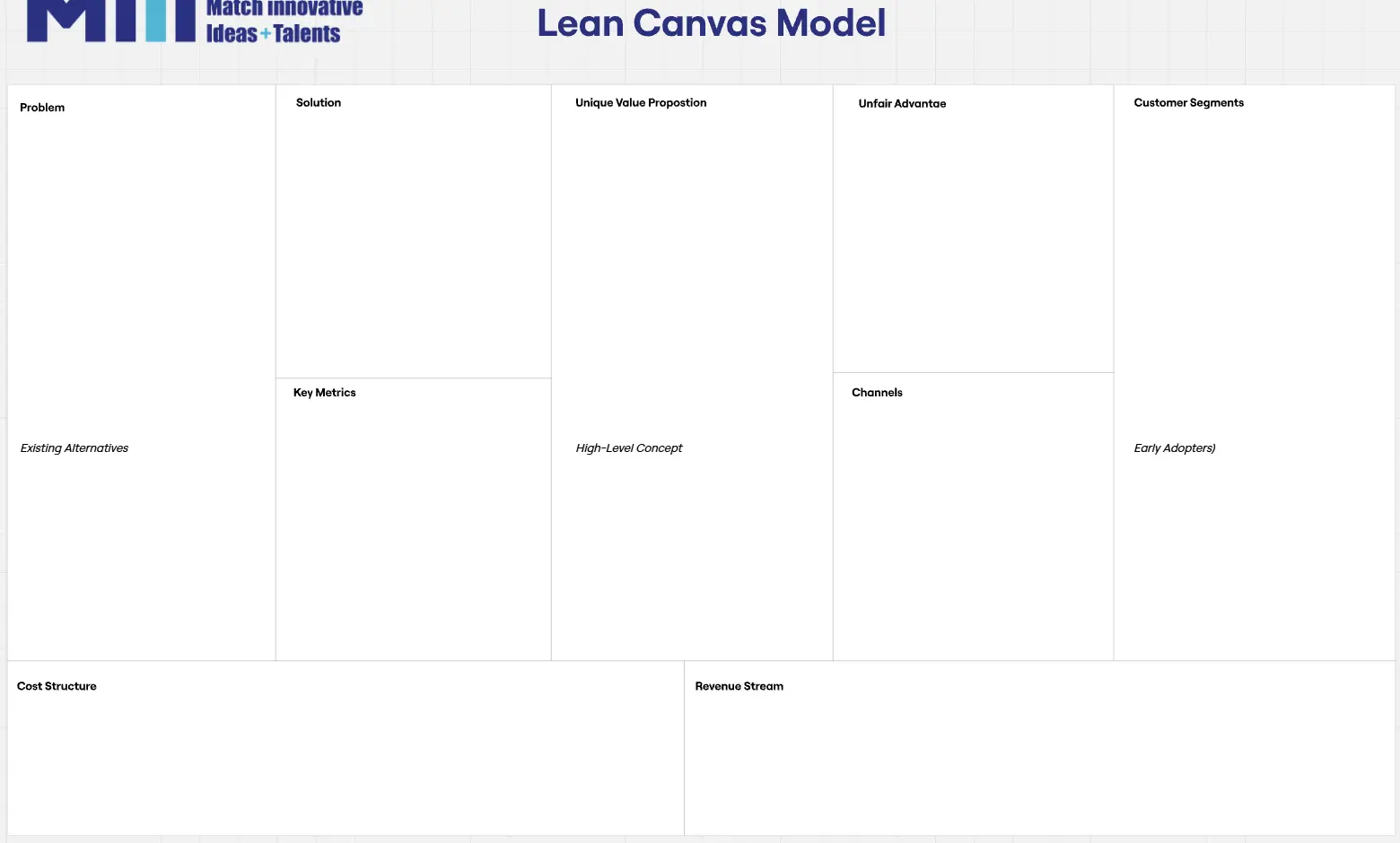 Template cover of Lean Canvas