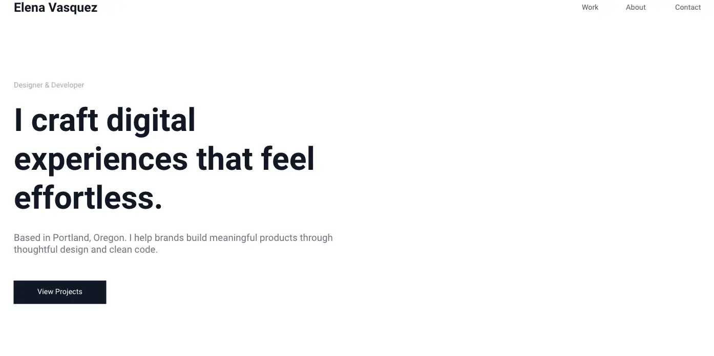 Minimalist Portfolio Website