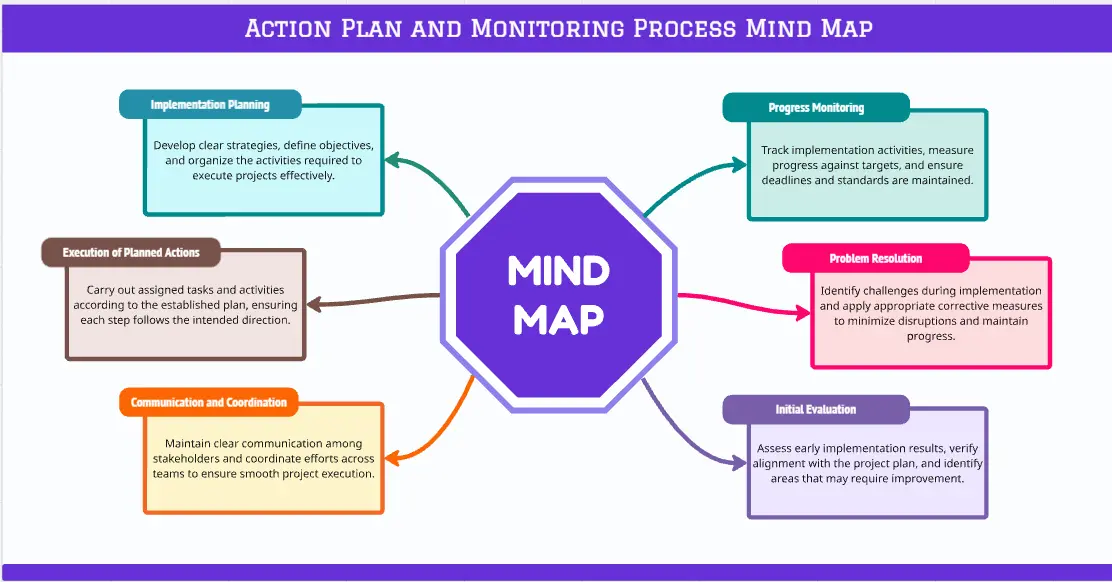 Action Plan & Monitoring Process Mind Map