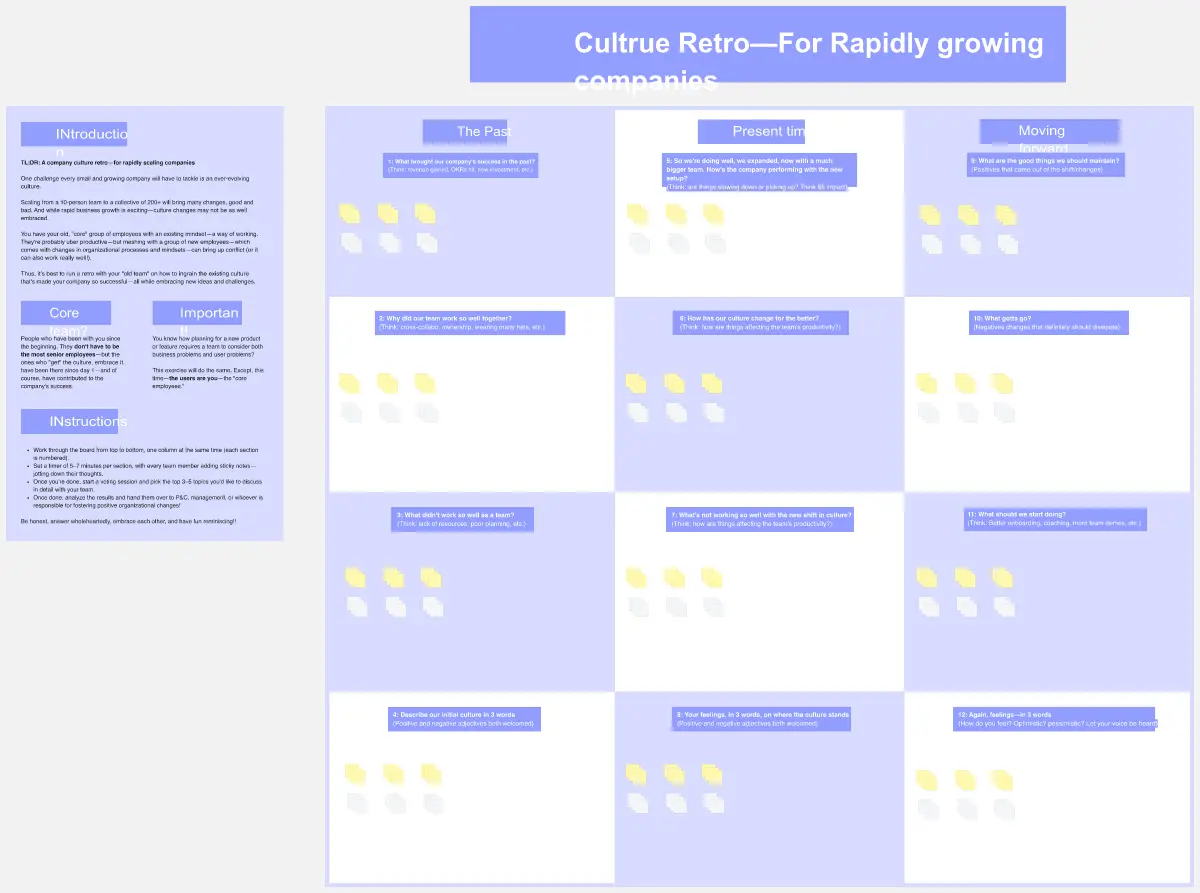 Template cover of Culture Retro—For Rapidly Growing Companies 🙋