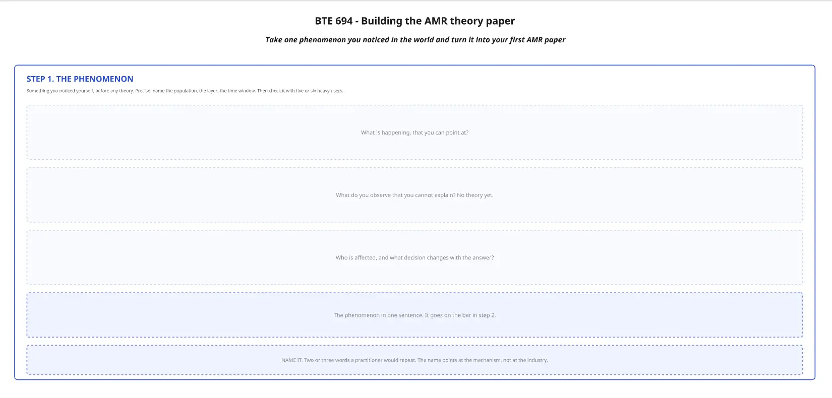 BTE 694 - AMR Theory Paper