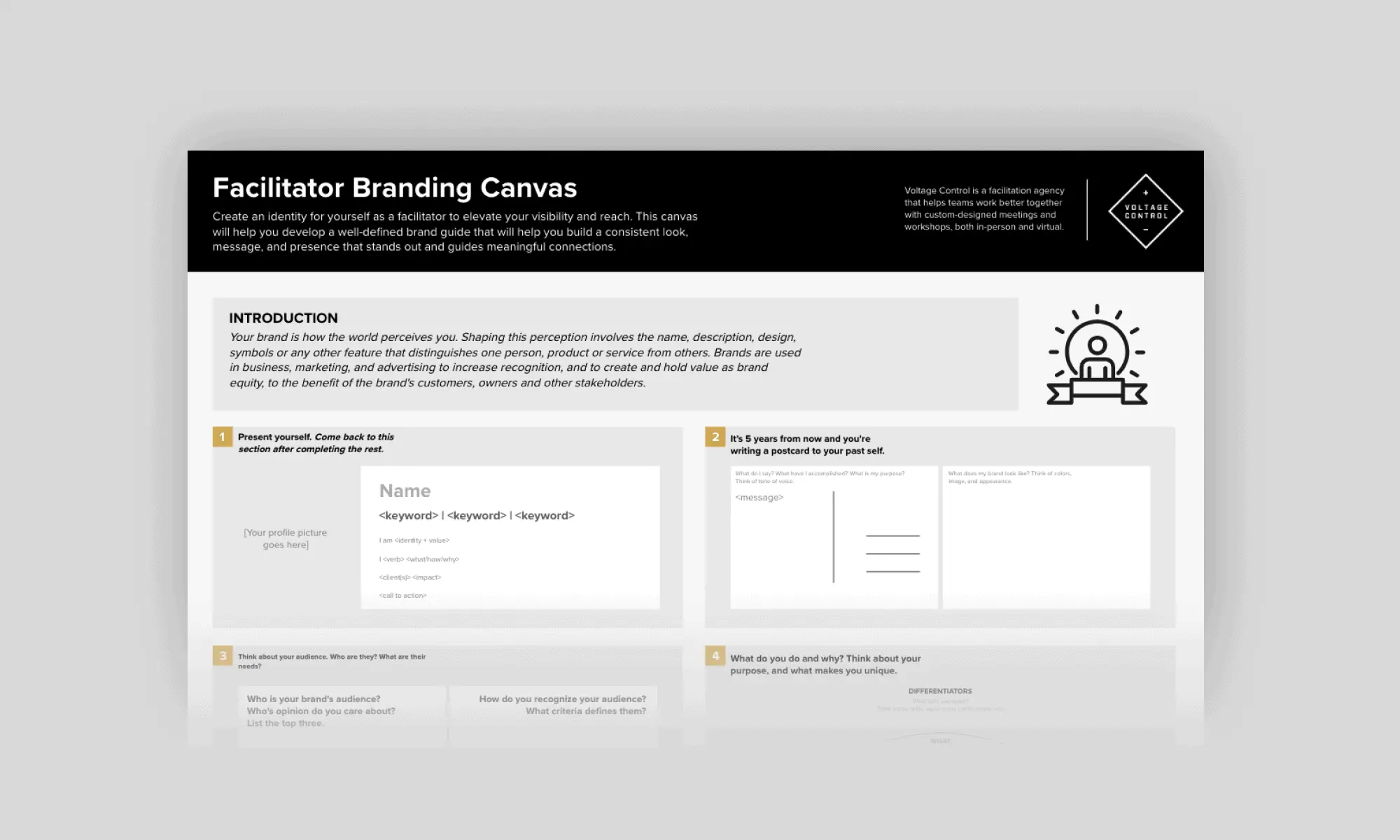 Template cover of Facilitator Branding Canvas