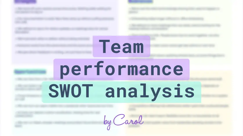 SWOT Analyse der Teamleistung