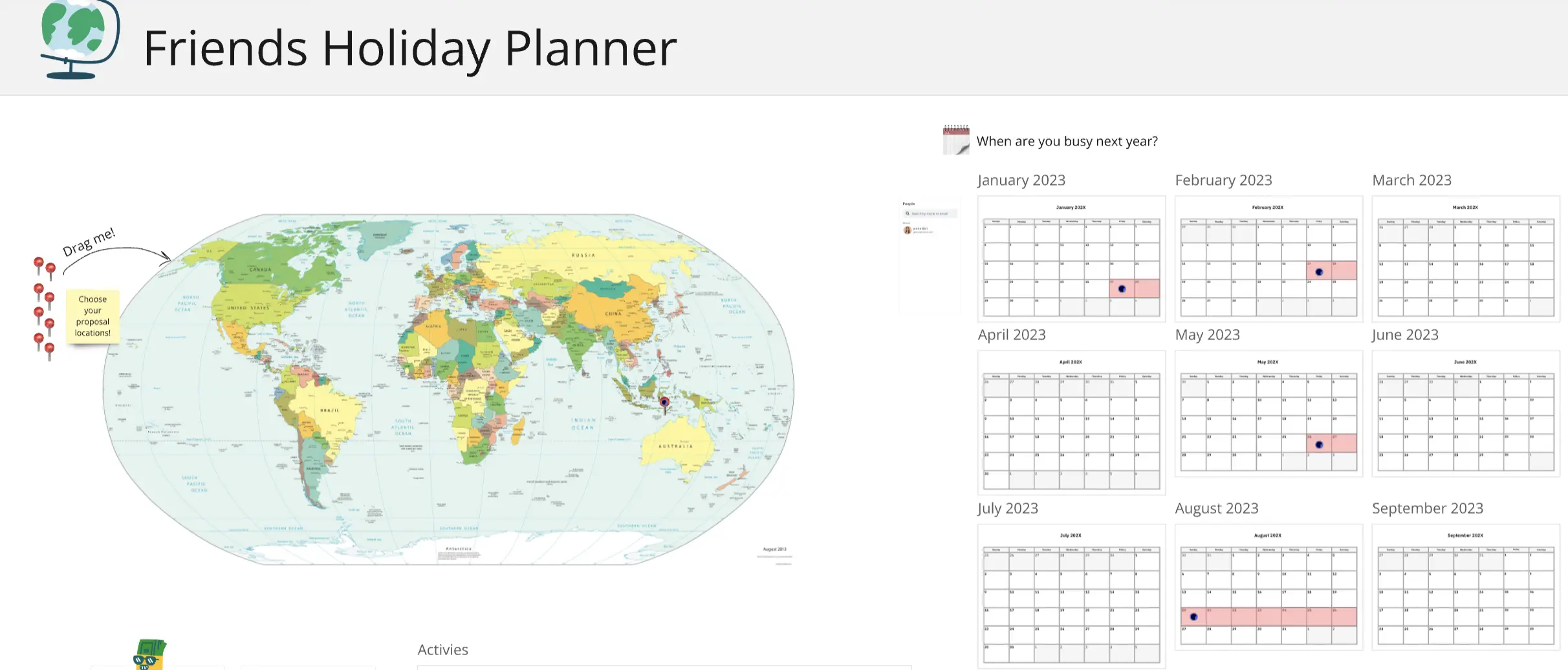 Template cover of Friends Holiday Planner