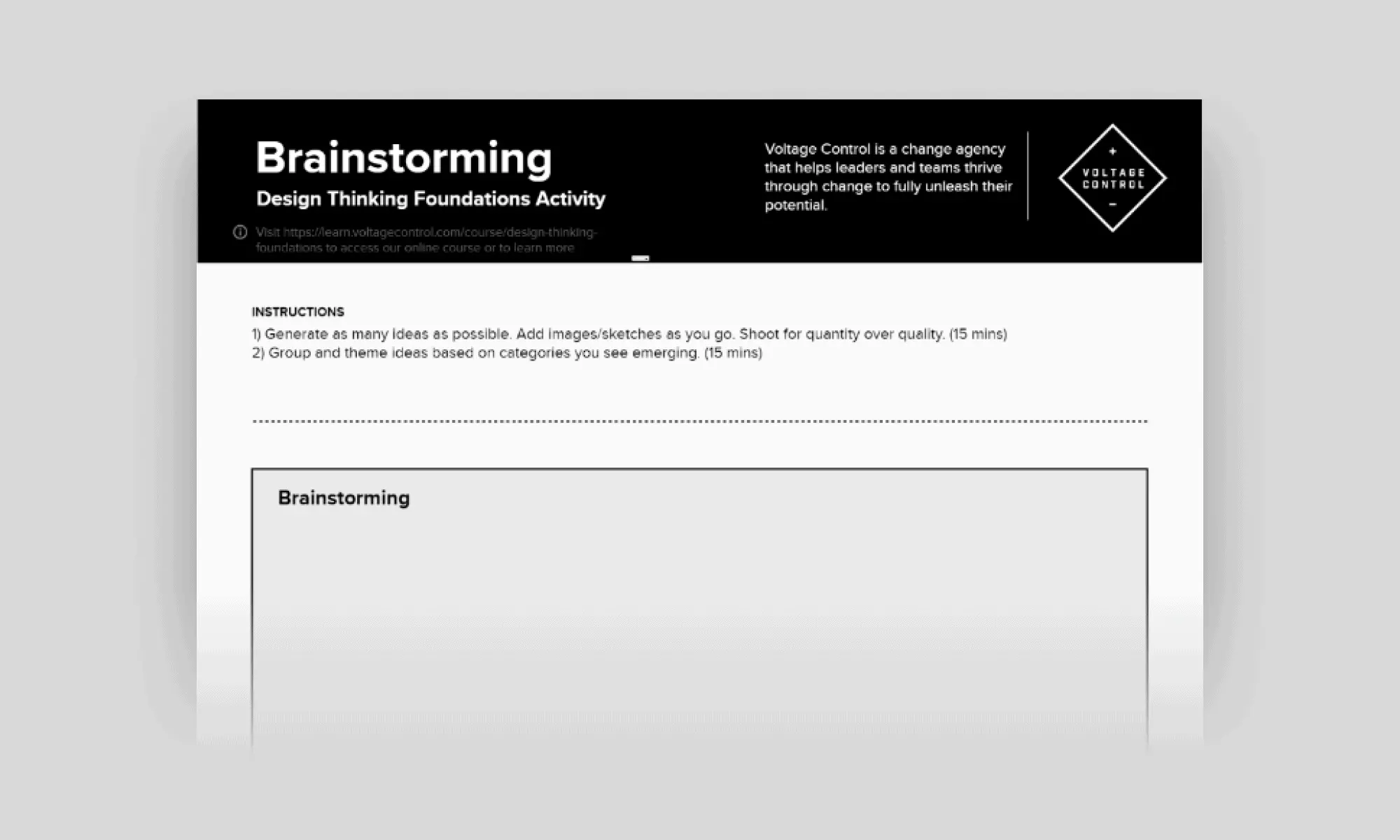 Template cover of Design Thinking: Brainstorming