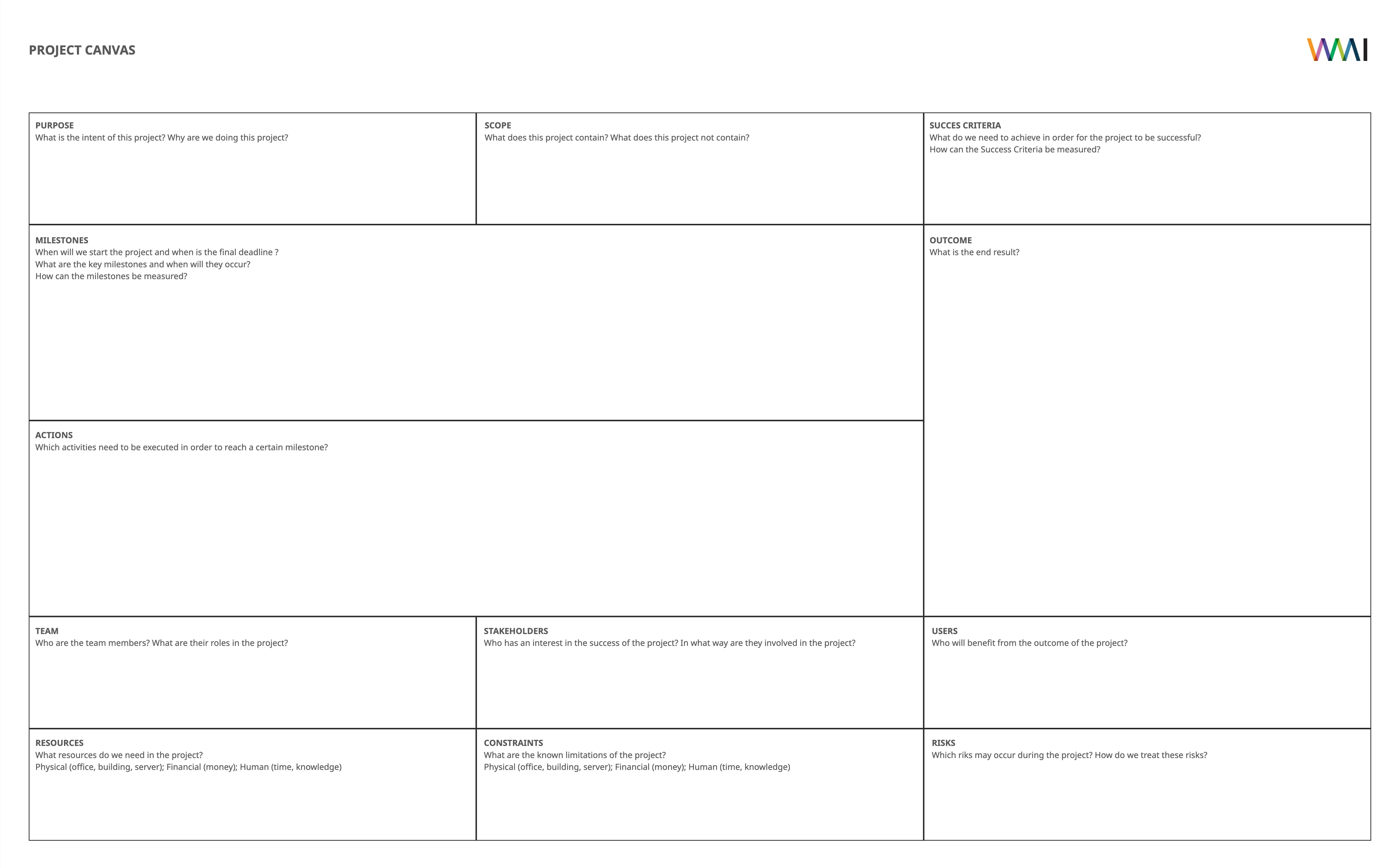 Template cover of Project Canvas