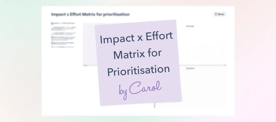 Template cover of Impact x Effort Matrix for Prioritisation