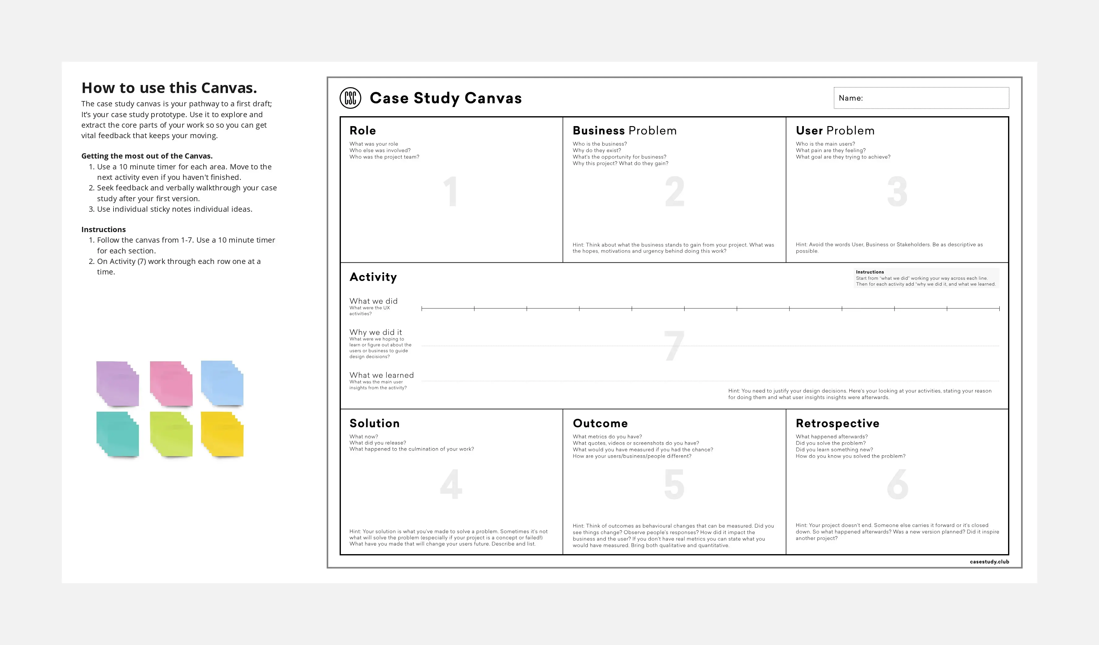 Template cover of Case Study Canvas