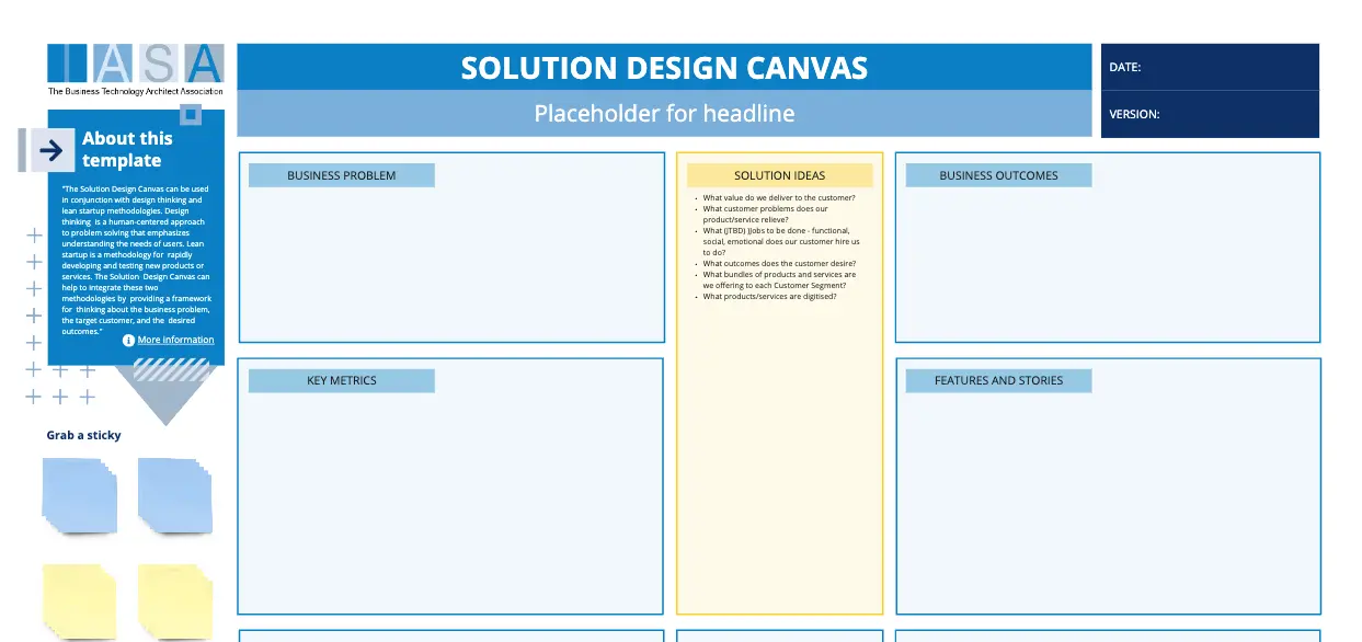 Template cover of IASA - Solution Design Canvas