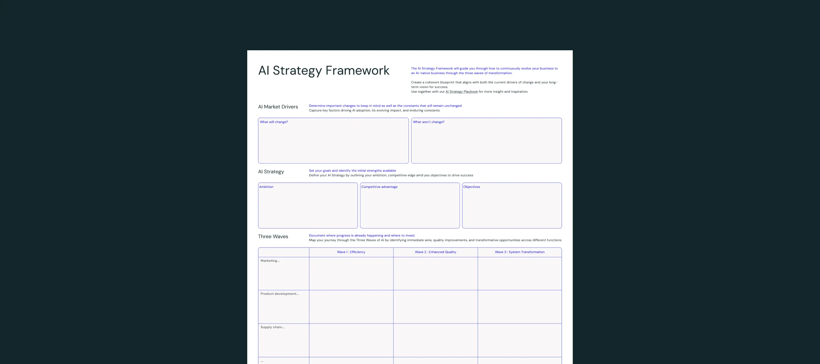 Template cover of AI Strategy Framework