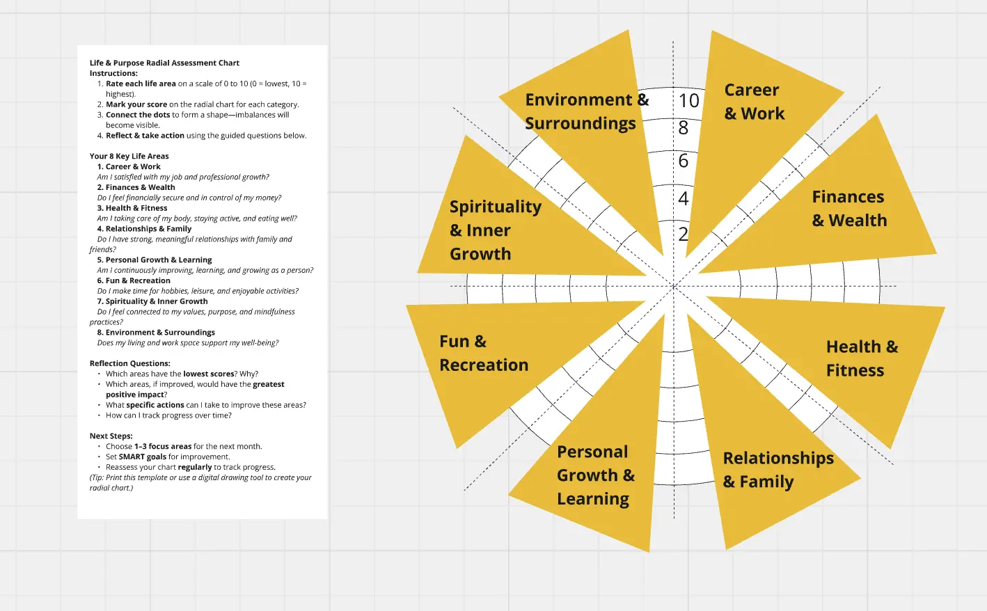 Template cover of Life & Purpose Radial Assessment Chart