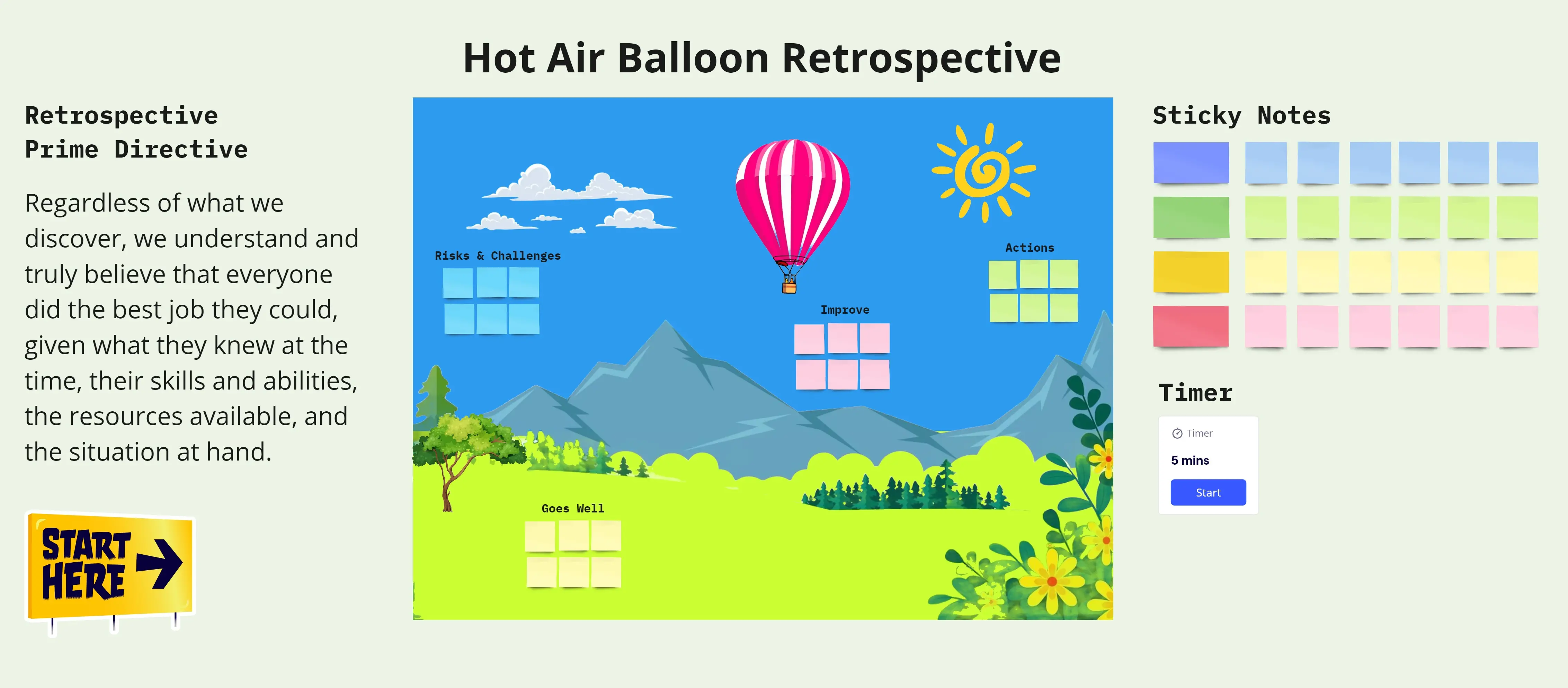 Template cover of 🌤️ Hot Air Balloon Retrospective