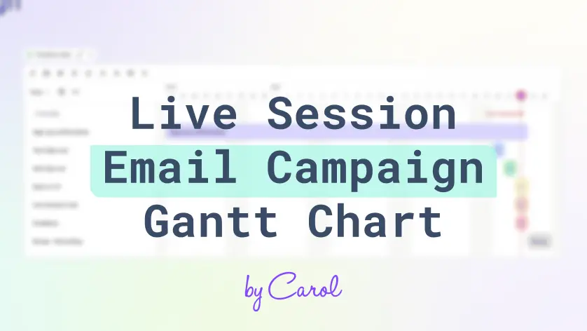 Live Session Email Campaign Gantt Chart