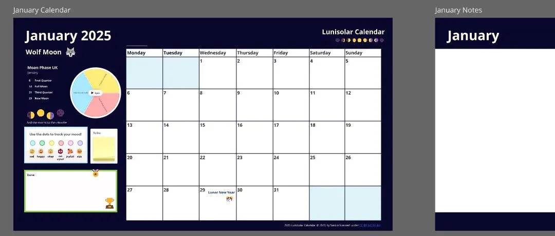 Template cover of 2025 Moon Activity Calendar