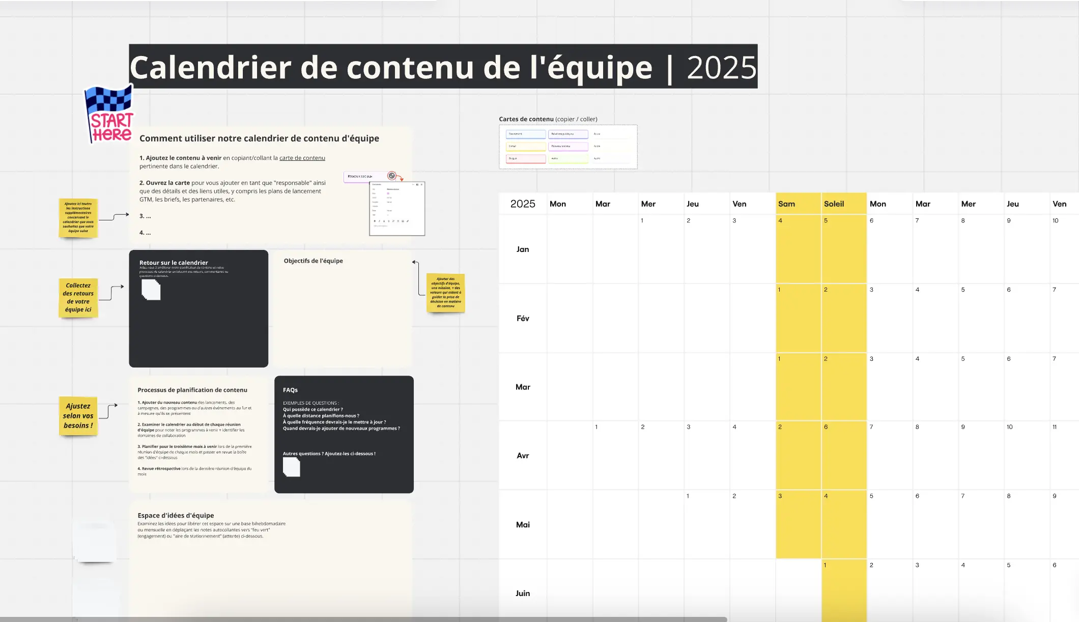 Template cover of Calendrier de contenu 2025 de l'équipe