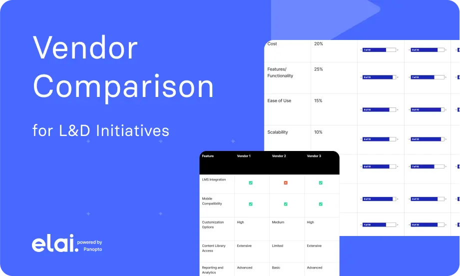 Template cover of Vendor Comparison Template for L&D Initiatives