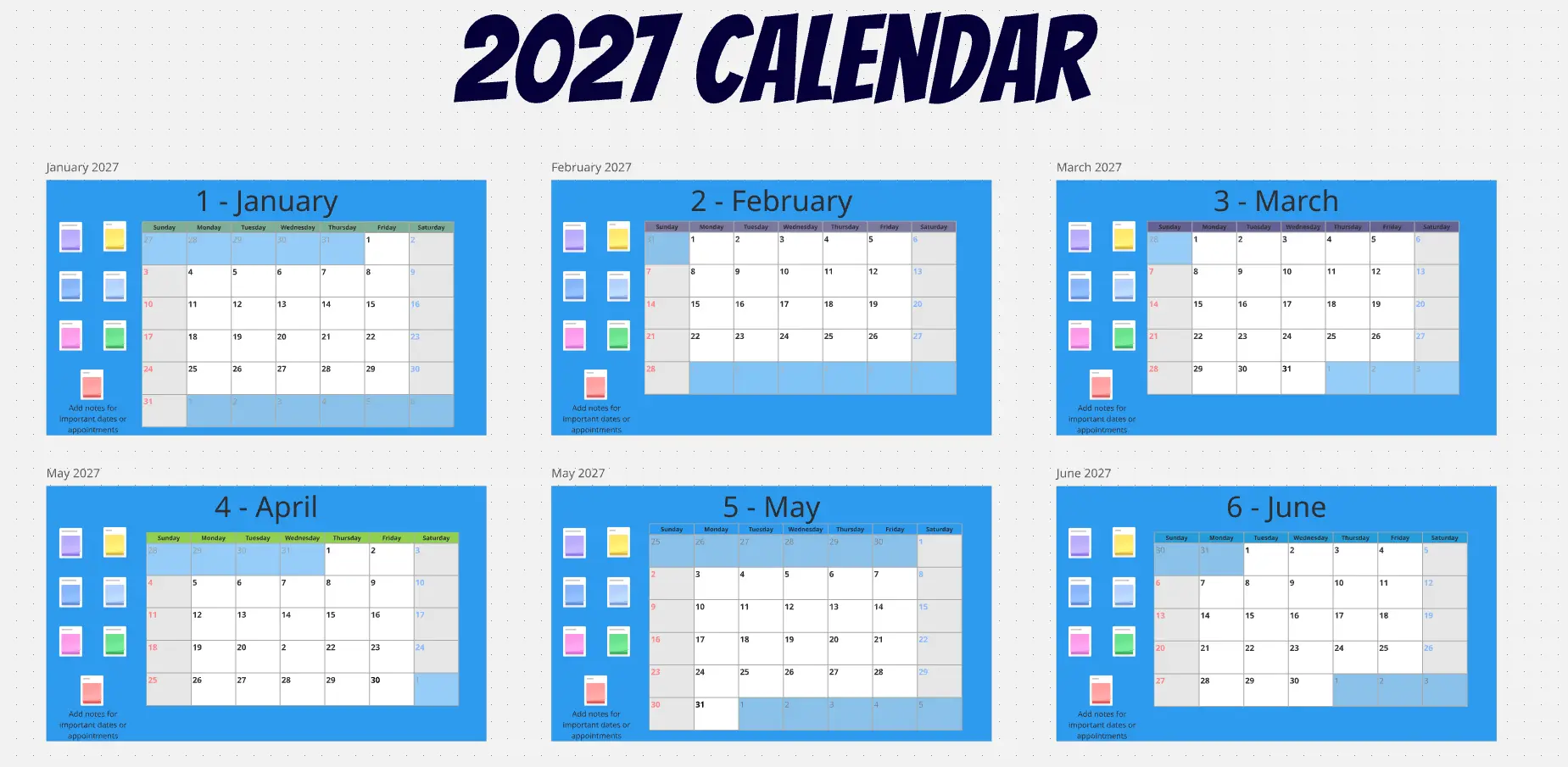 2027 Calendar