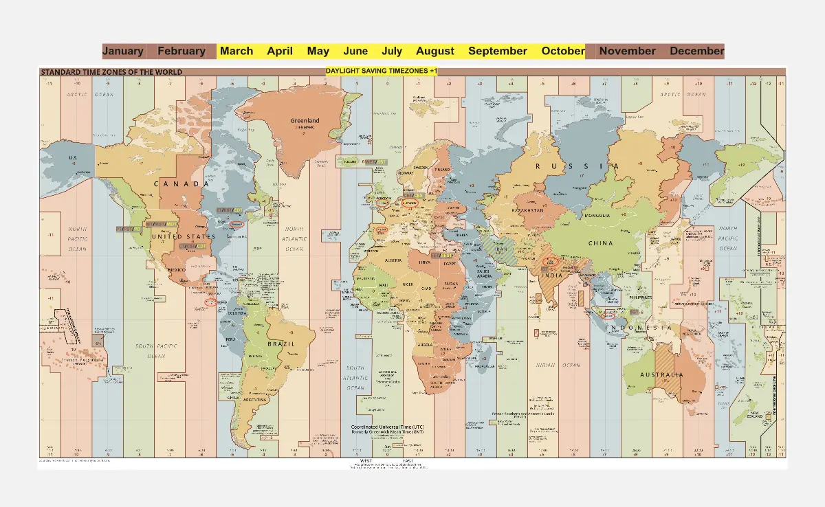 Template cover of Timezones in the World