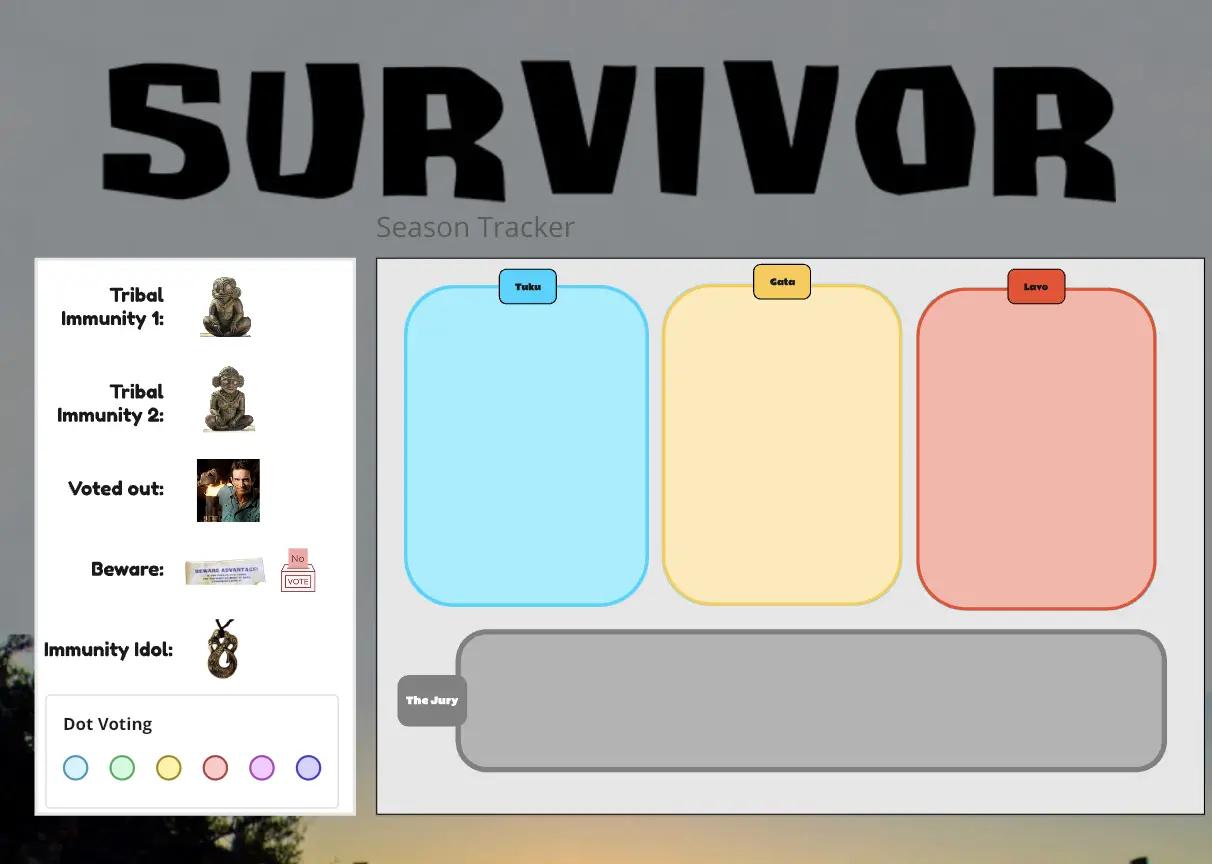 Template cover of Survivor Season 47 Draft Board / Tracker