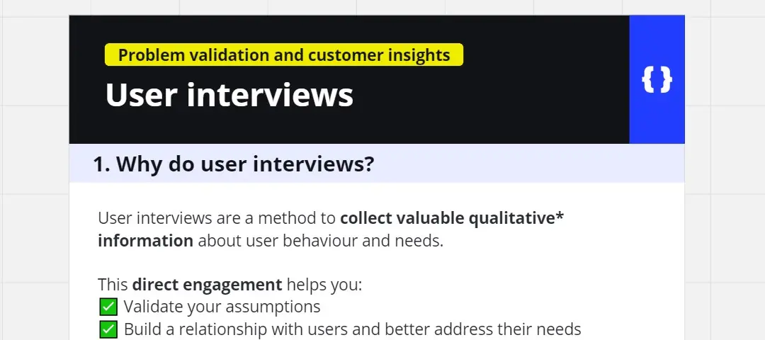 Template cover of User Interviews for Founders