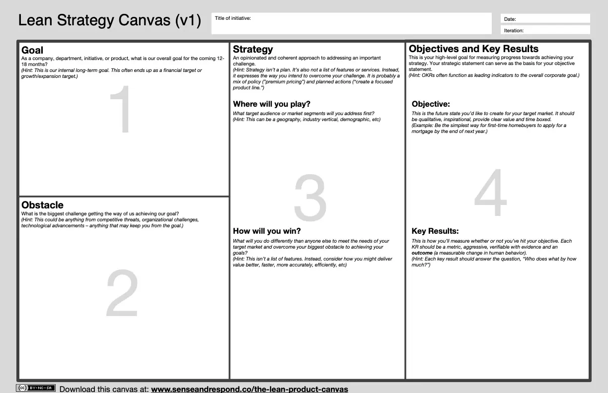 Template cover of Lean Strategy Canvas 