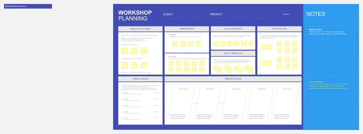 Template cover of Workshop Planning Canvas