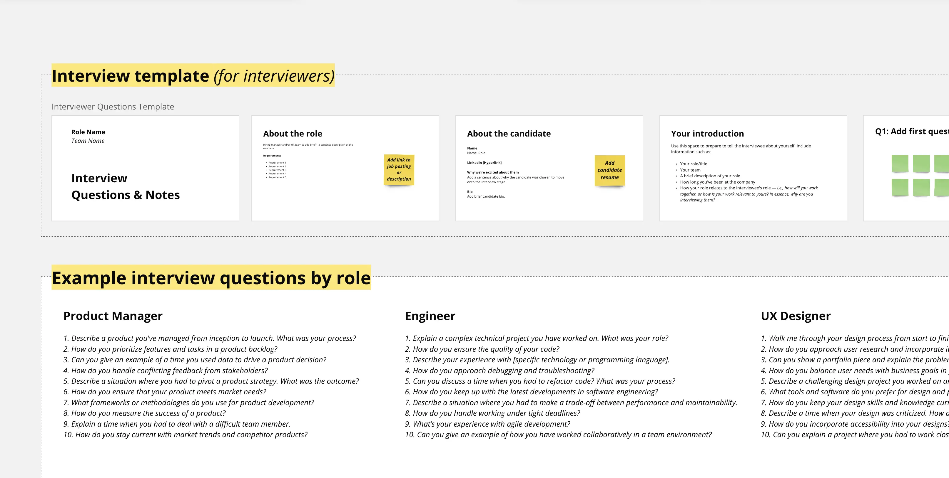 Template cover of Interview Question Template