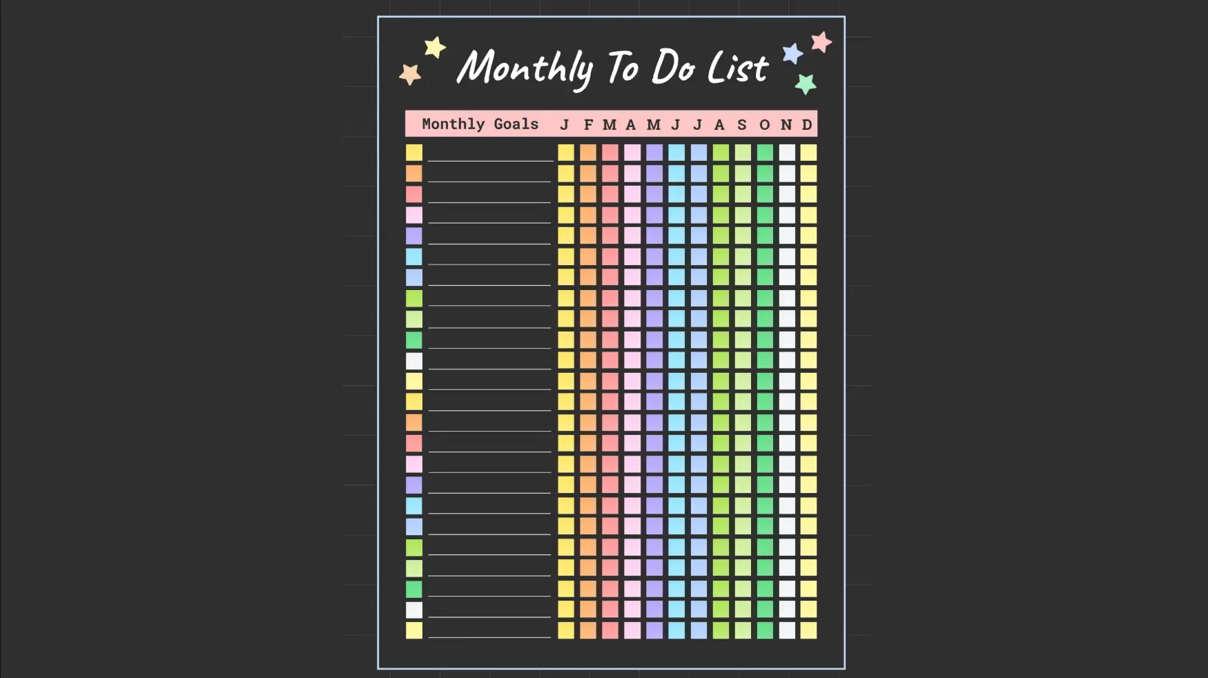 Monthly To-Do List