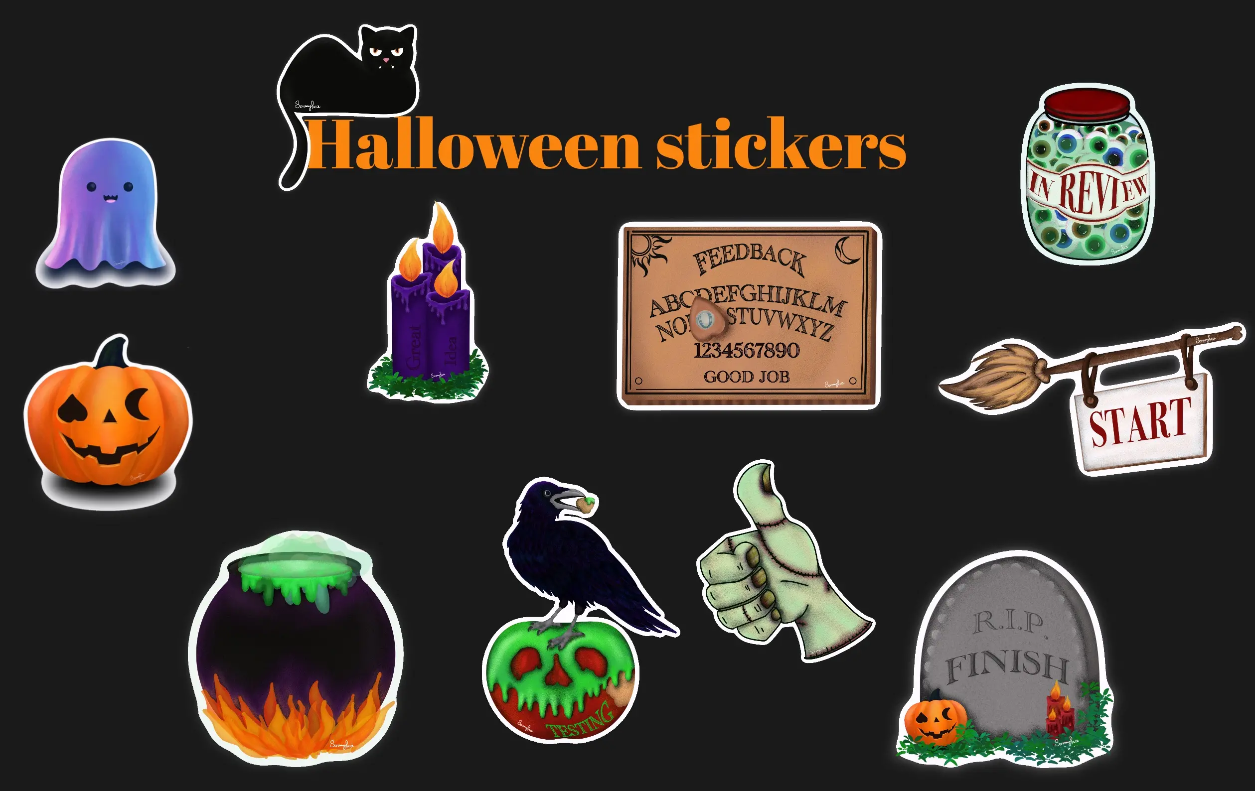 Template cover of Halloween Sticker Bundle