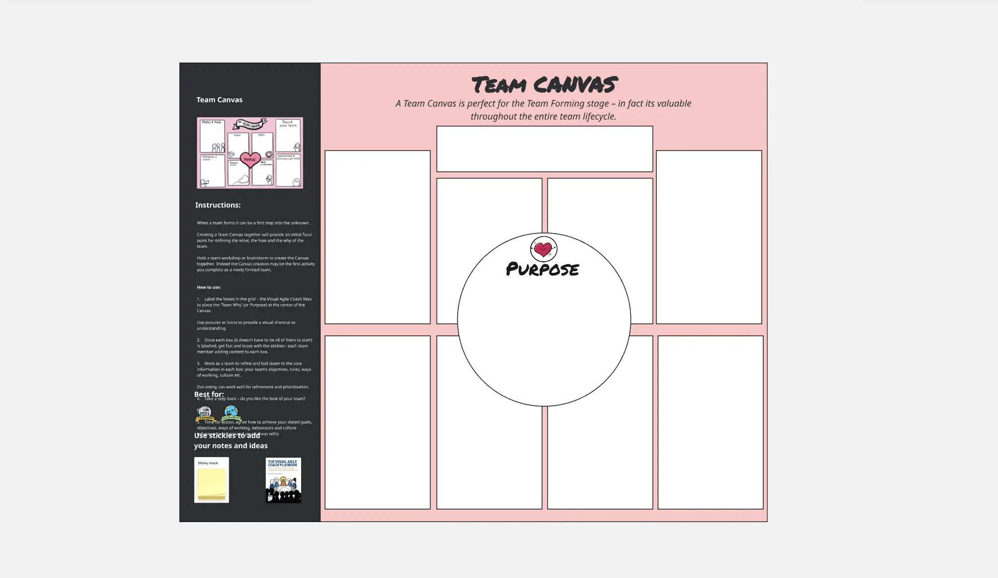 Template cover of The Visual Agile Coach Team Canvas