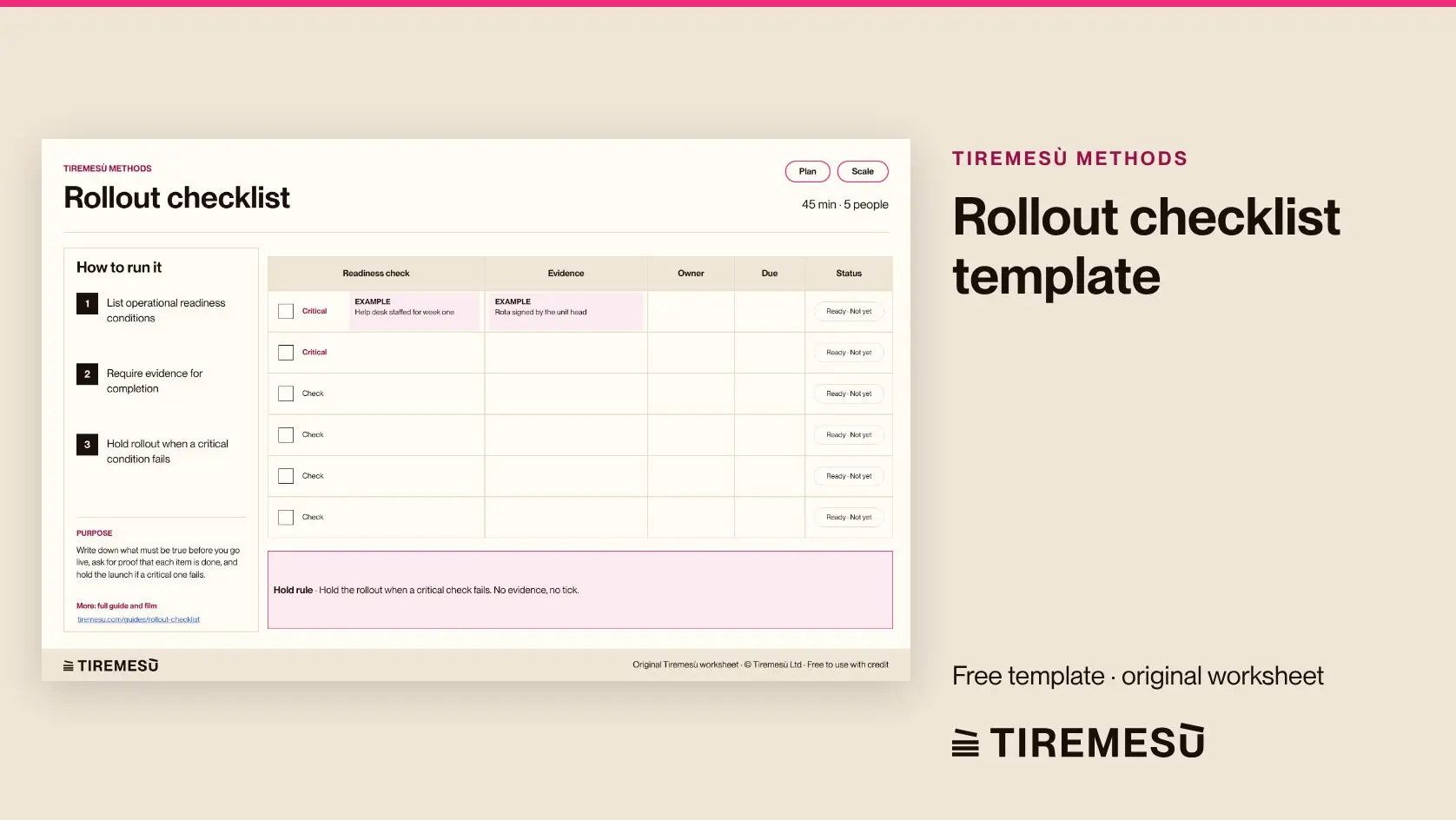 Rollout Checklist