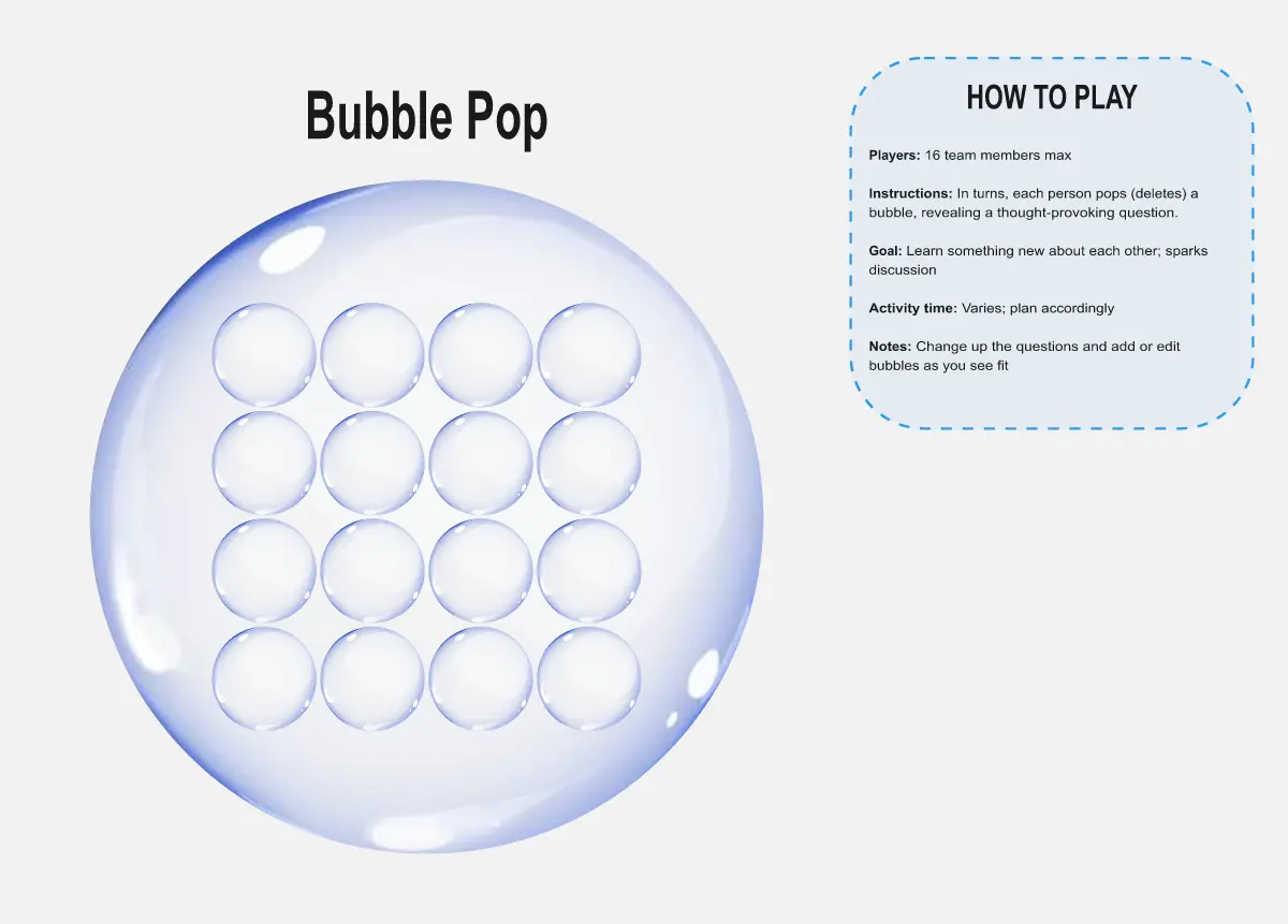 Template cover of Bubble Pop Icebreaker Activity