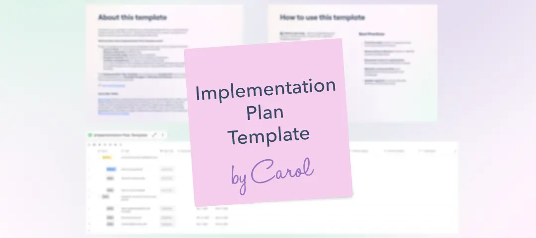 Template cover of Implementation Plan Template