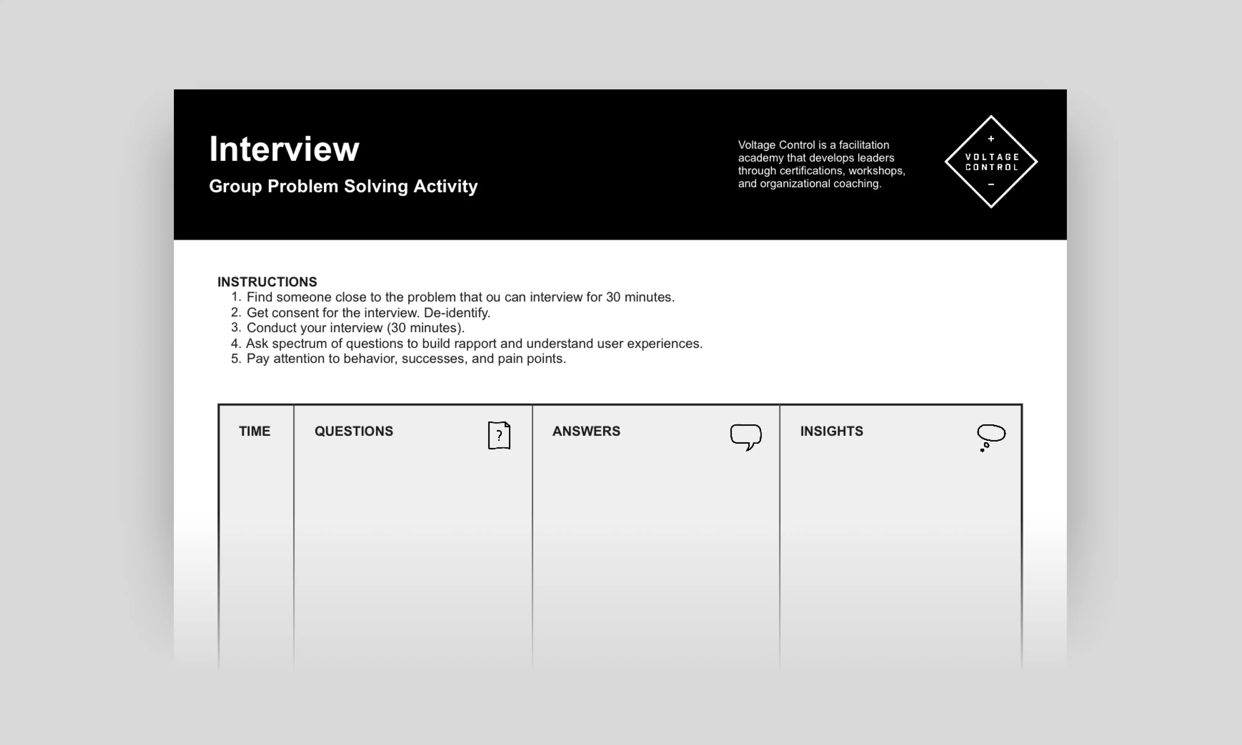 Template cover of Design Thinking: Interview