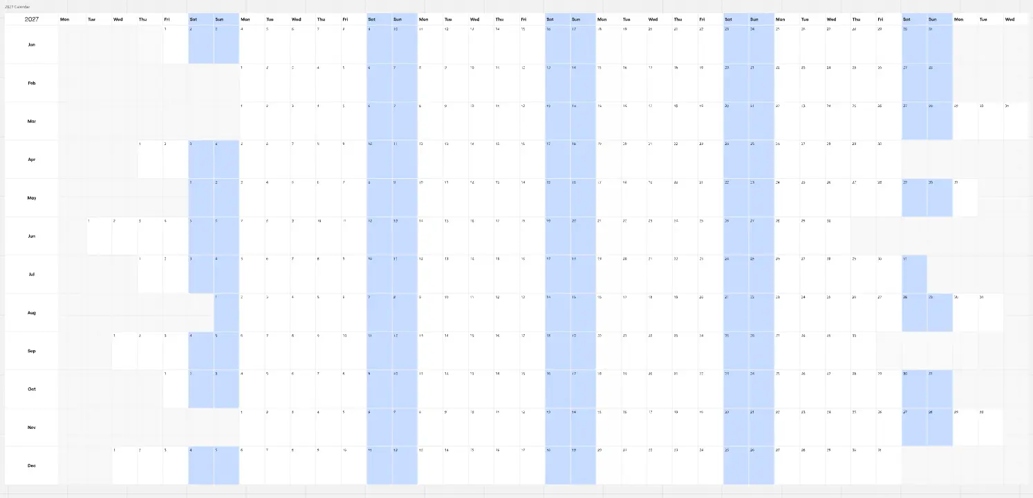 Calendar 2026 2027