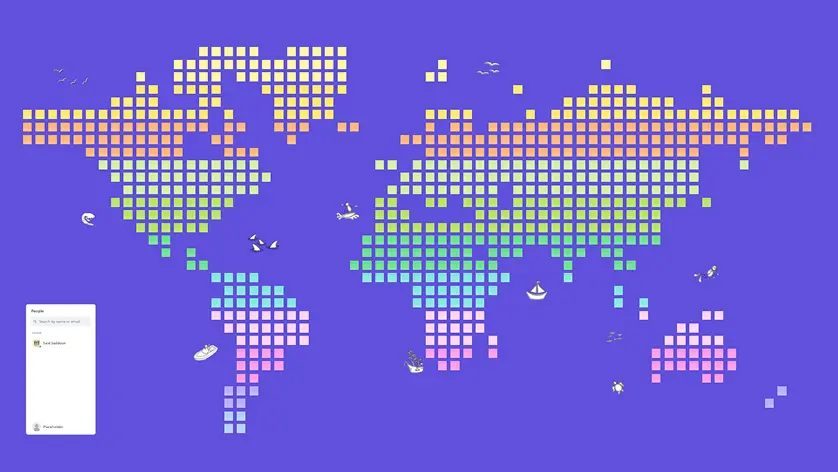 Sticky Note World Map