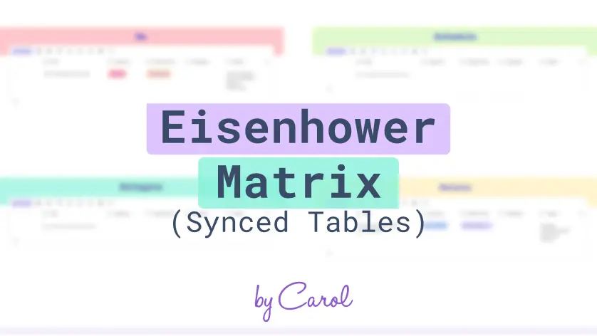 Eisenhower Matrix (Synced Tables)