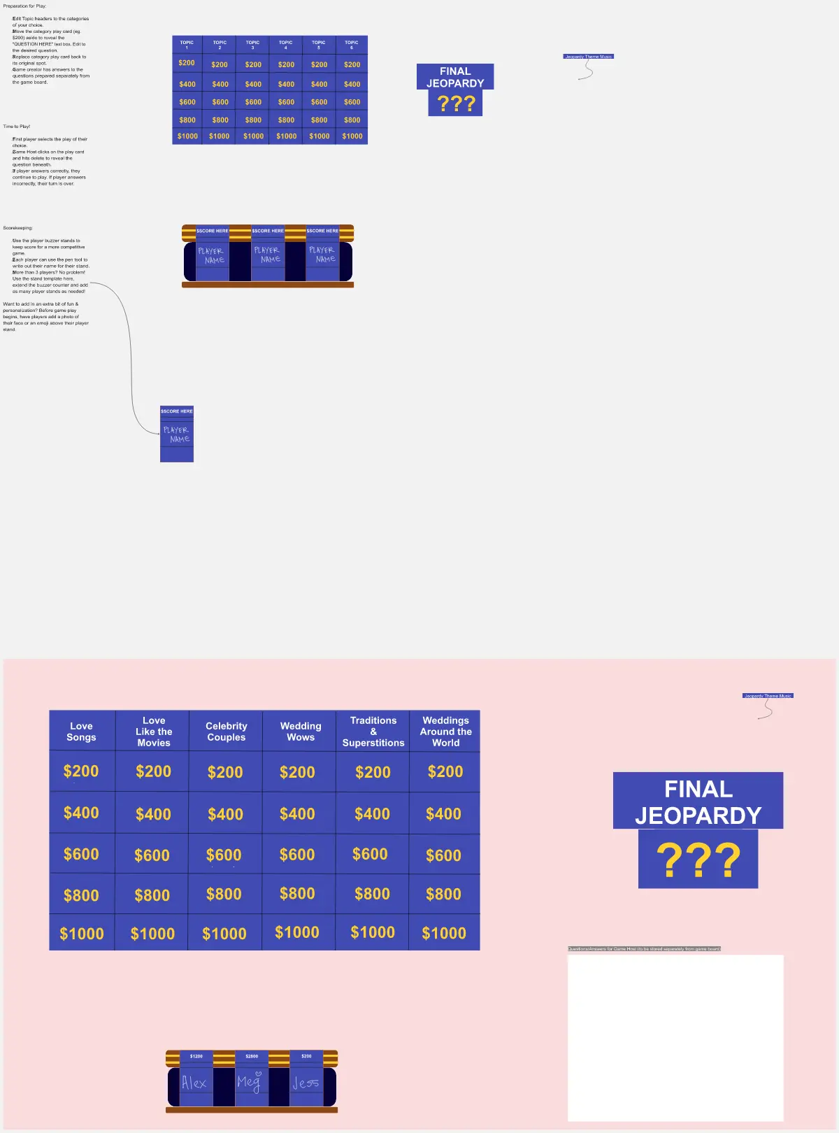 Template cover of Jeopardy! Game Board
