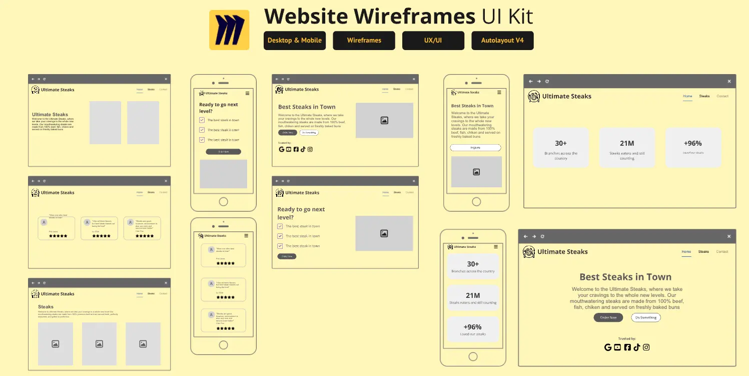 Website Wireframes UI Kit