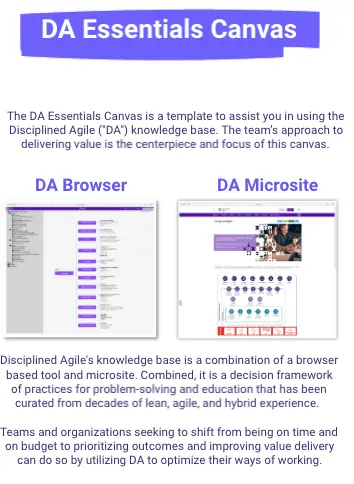 Template cover of Disciplined Agile Essentials Canvas