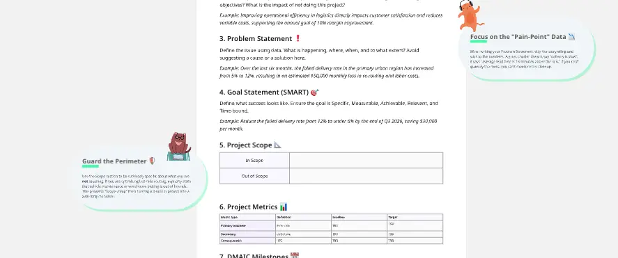 Six Sigma Project Charter