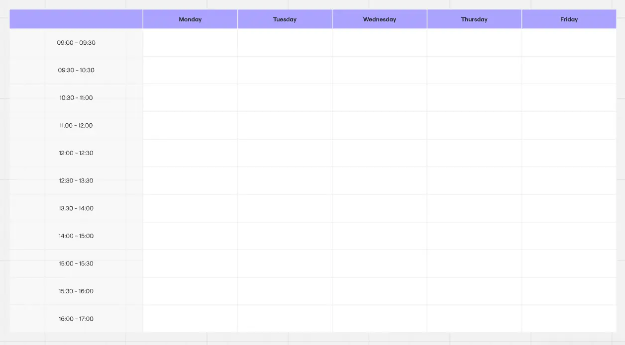 Template cover of Work Week Schedule