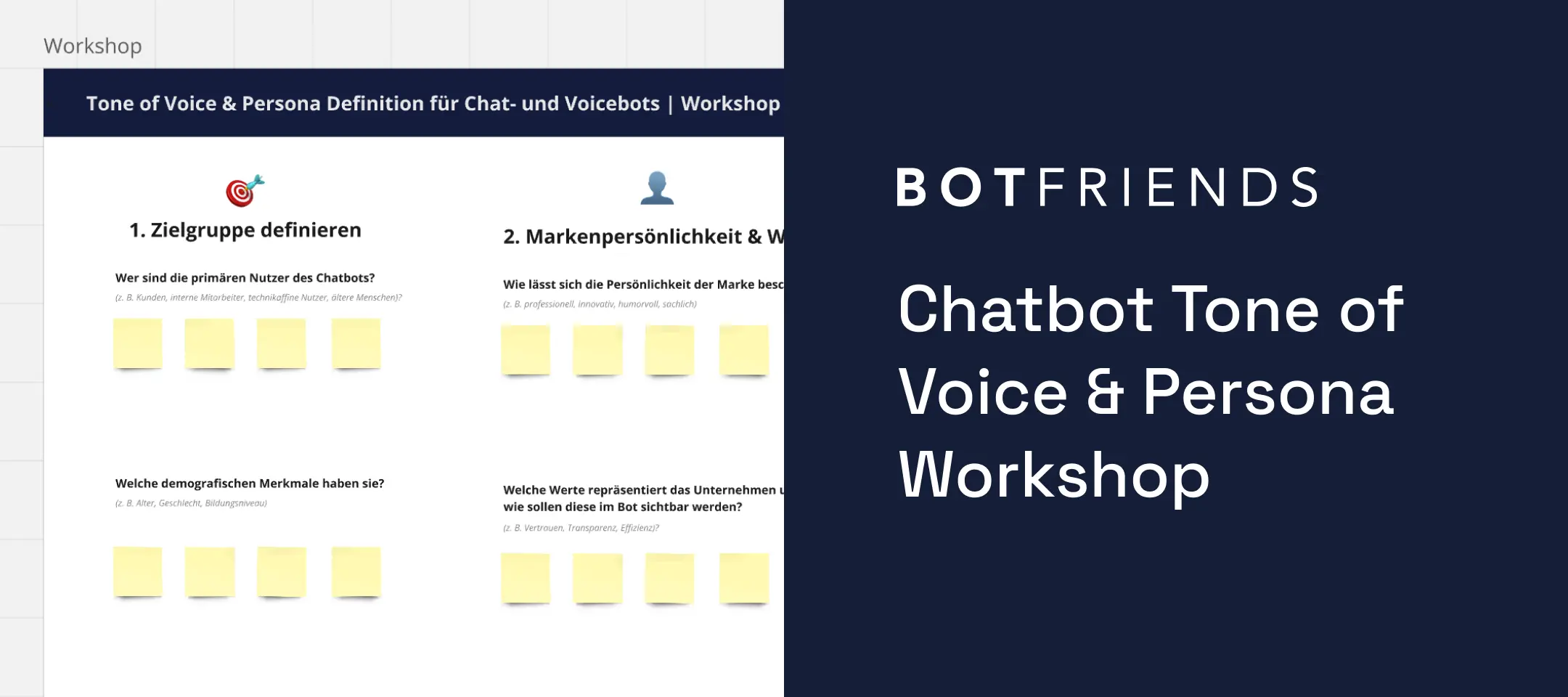 Template cover of Workshop zur Definition von Tone of Voice & Persona eines Chatbots