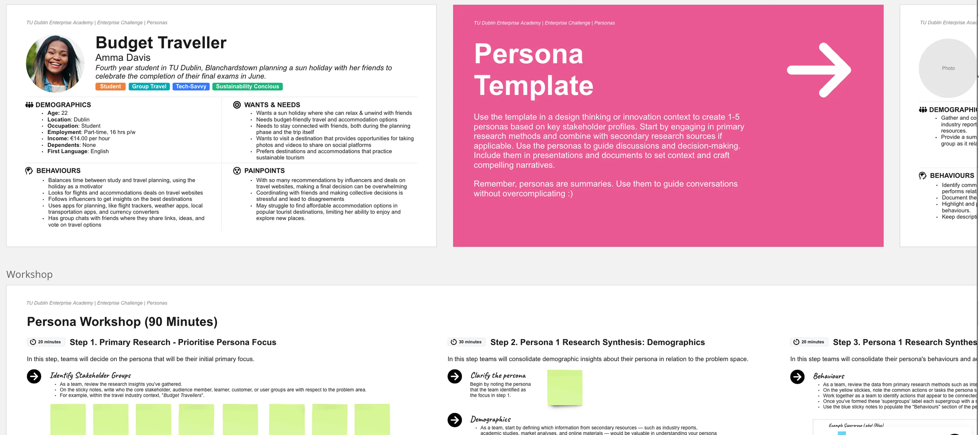 Template cover of Persona Template & Workshop