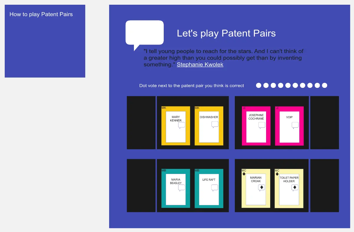 Template cover of Patent Pairs Icebreaker