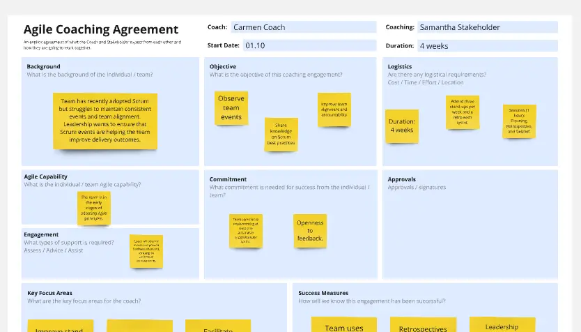 Template cover of Agile Coaching Agreement