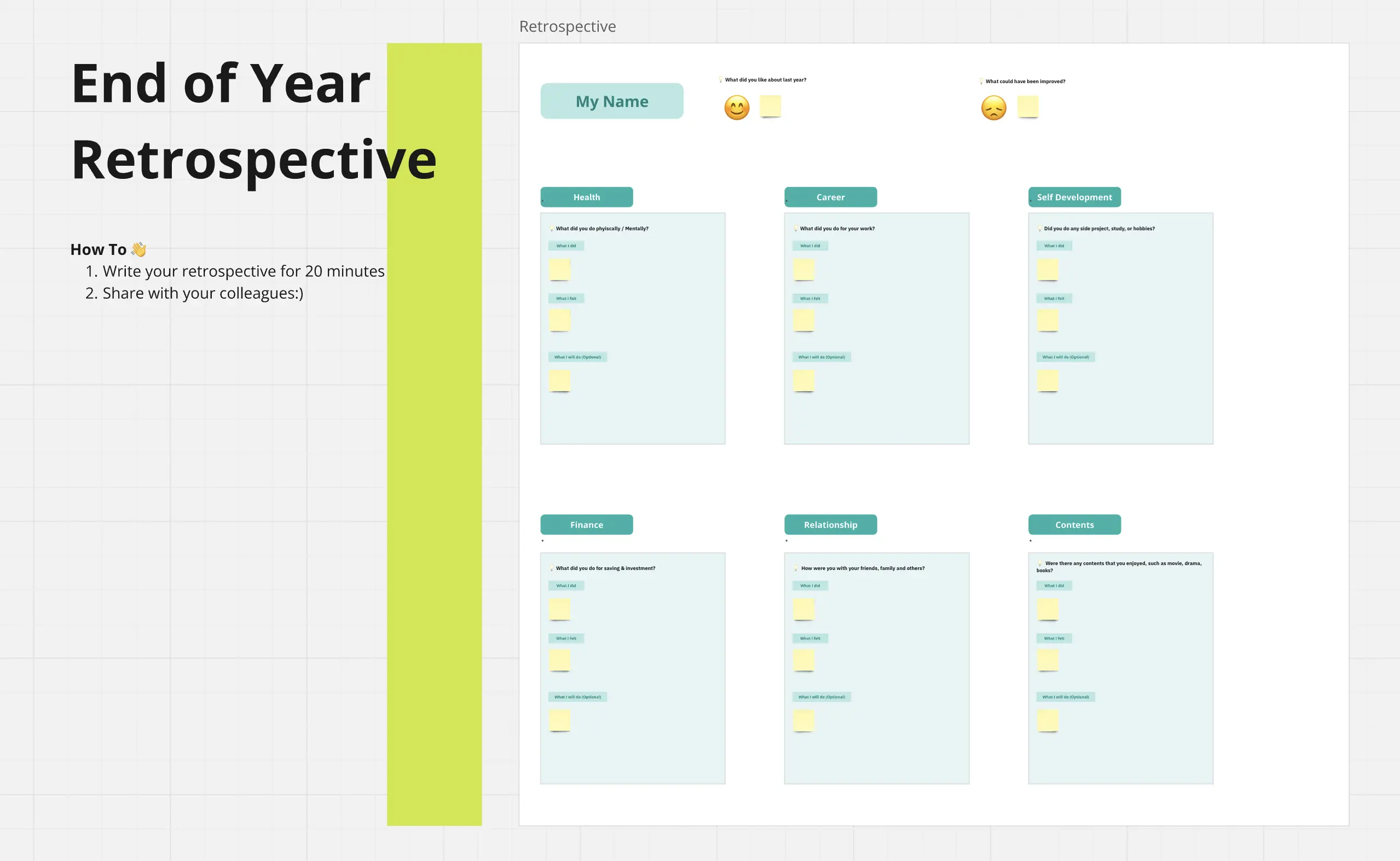 Template cover of End of Year Retrospective for Personal Usage