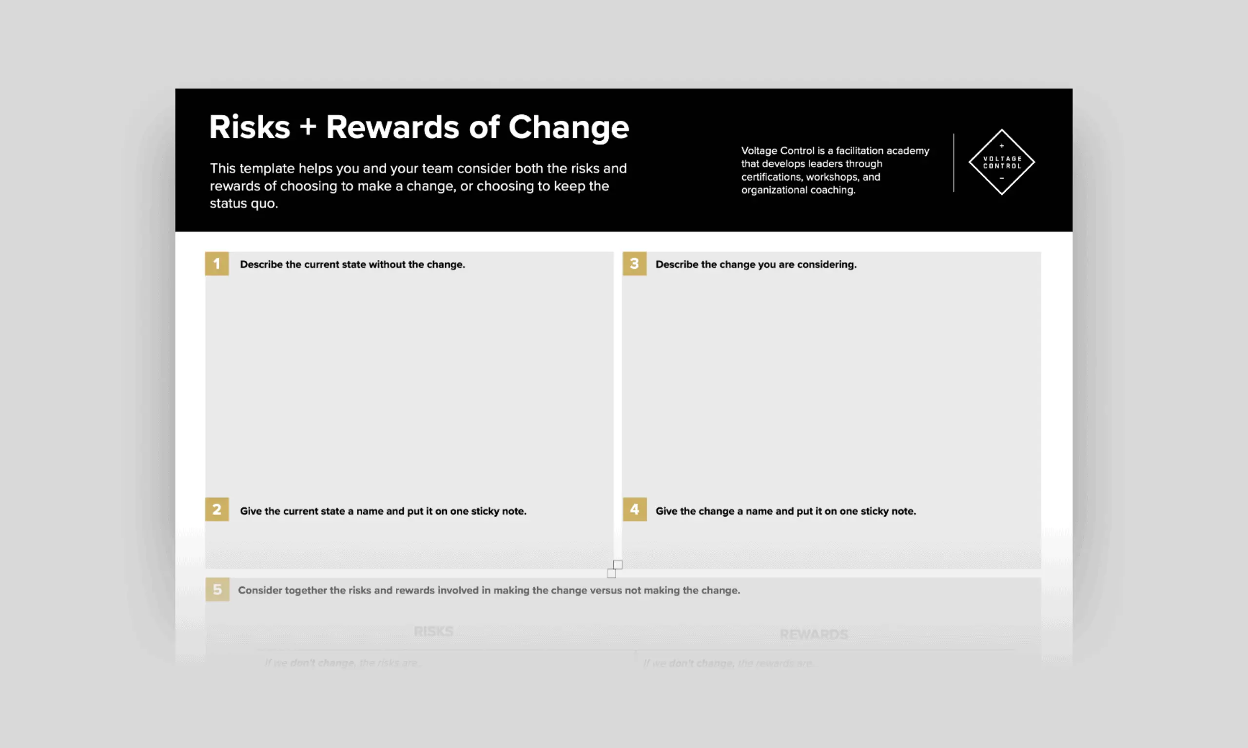 Template cover of Risk / Rewards of Change