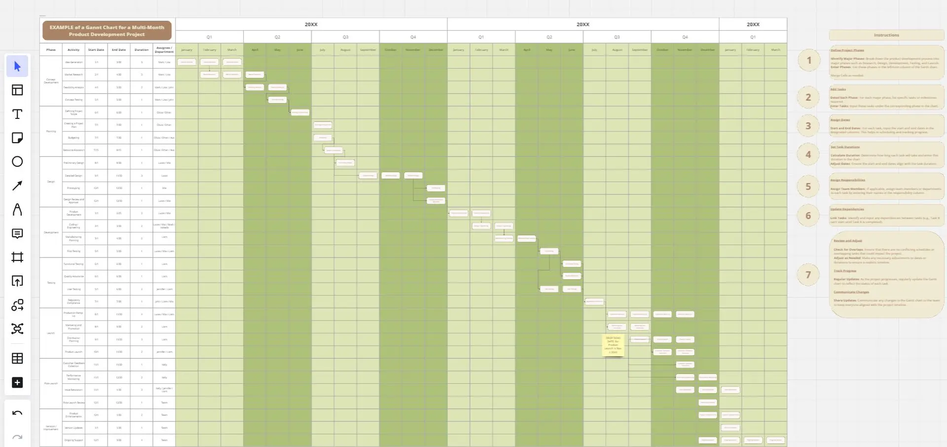 Template cover of Product Development Gantt Chart