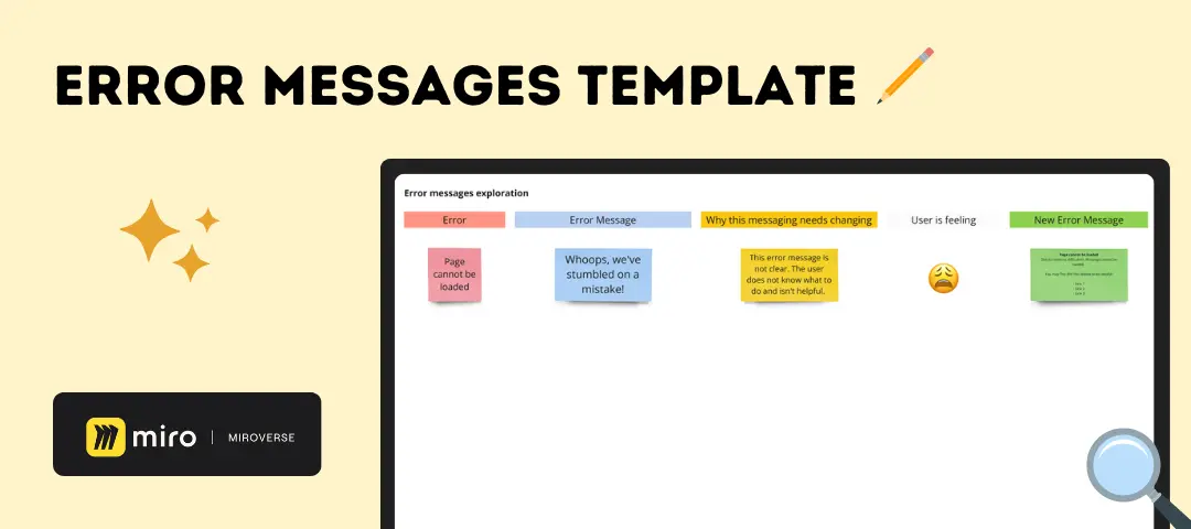 Template cover of Error Messages Template - UX Writing